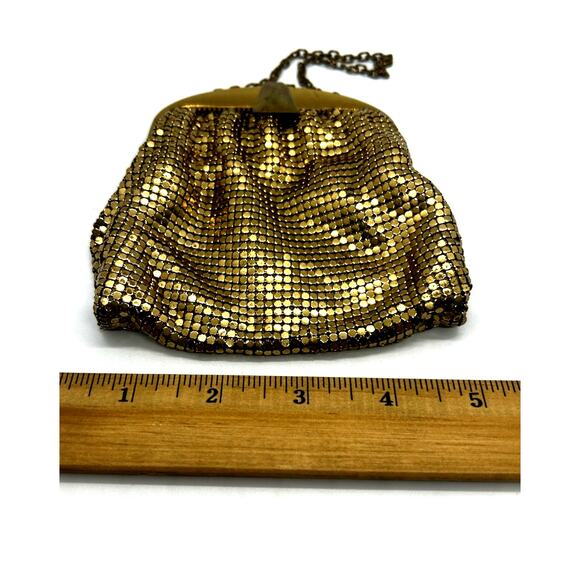 Vintage Whiting And Davis Purse Gold Mesh Art Deco Handbag Clutch Evening Bag US - Picture 6 of 8